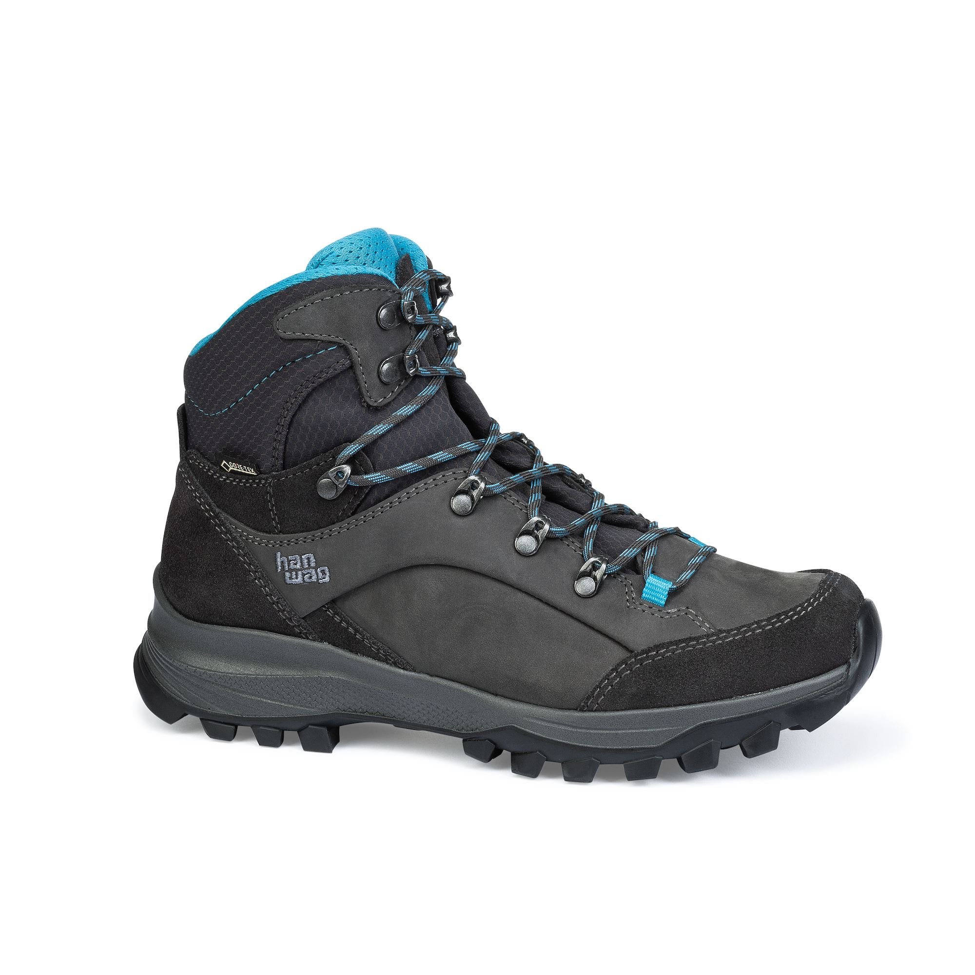 Hanwag Women's Banks GTX Hiking Boots Deep Grey/Azure ZXQPD3074